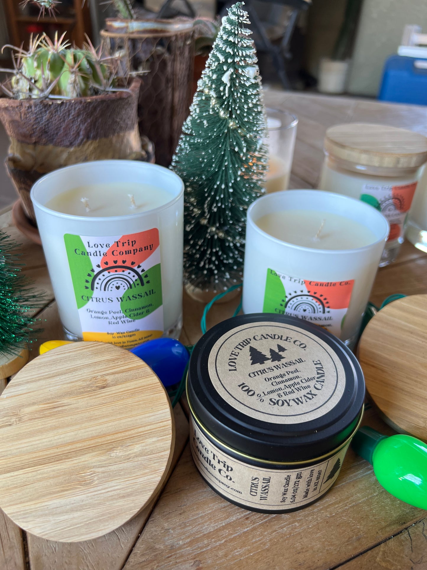 Citrus Wassail Soy Wax Candle Red Wine/Orange/Lemon/Cinnamon/Apple Cider