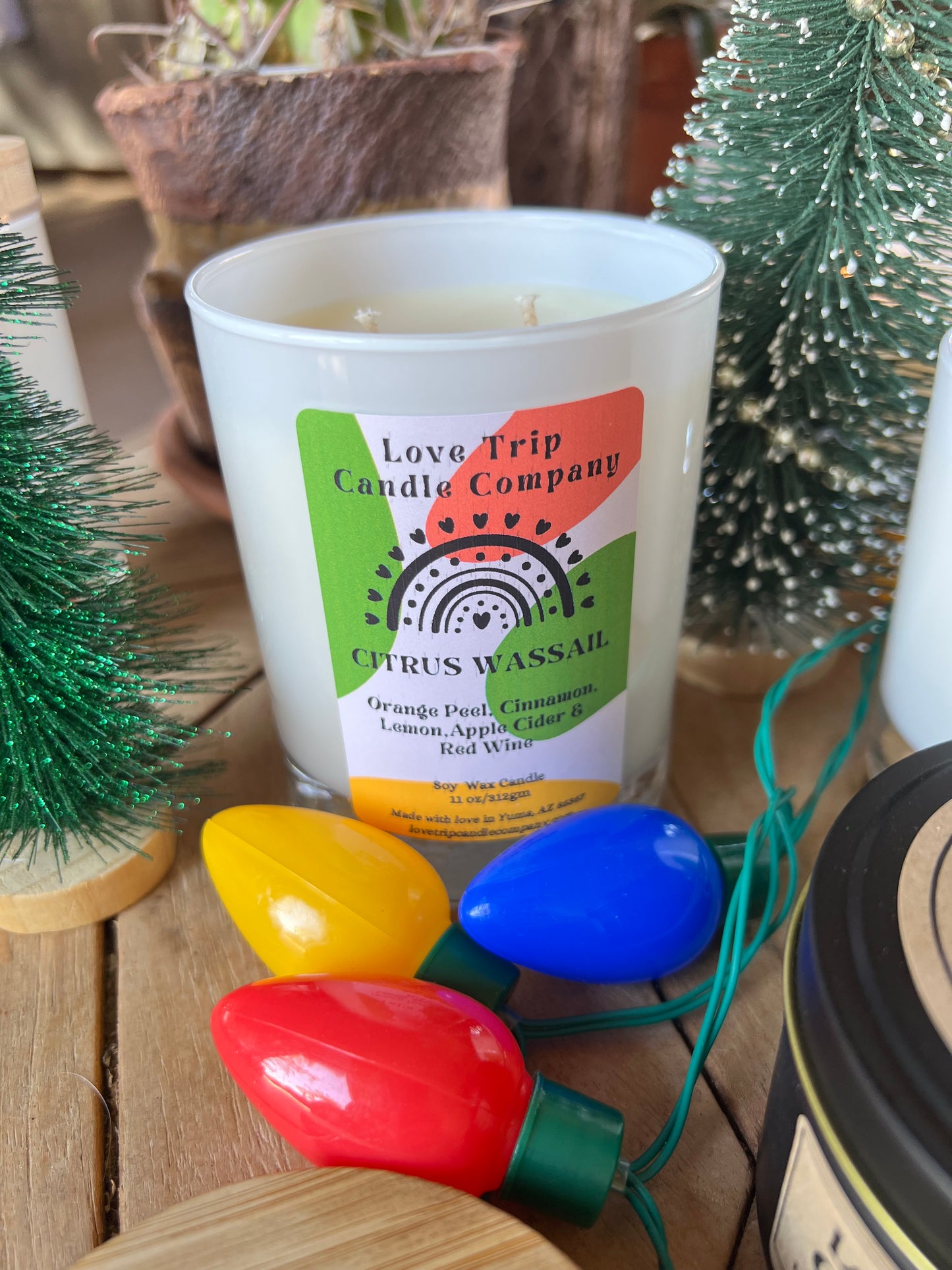 Citrus Wassail Soy Wax Candle Red Wine/Orange/Lemon/Cinnamon/Apple Cider