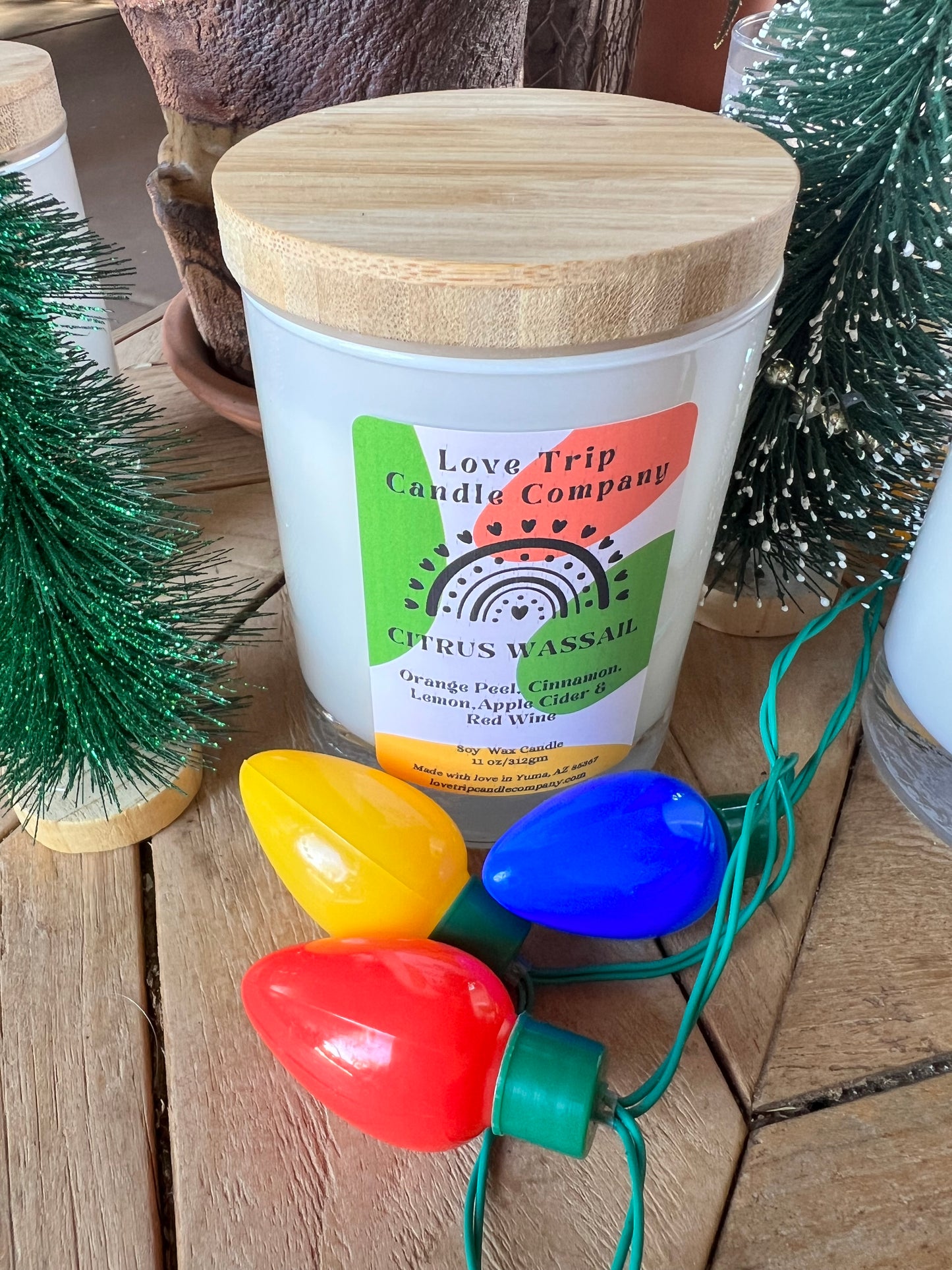 Citrus Wassail Soy Wax Candle Red Wine/Orange/Lemon/Cinnamon/Apple Cider