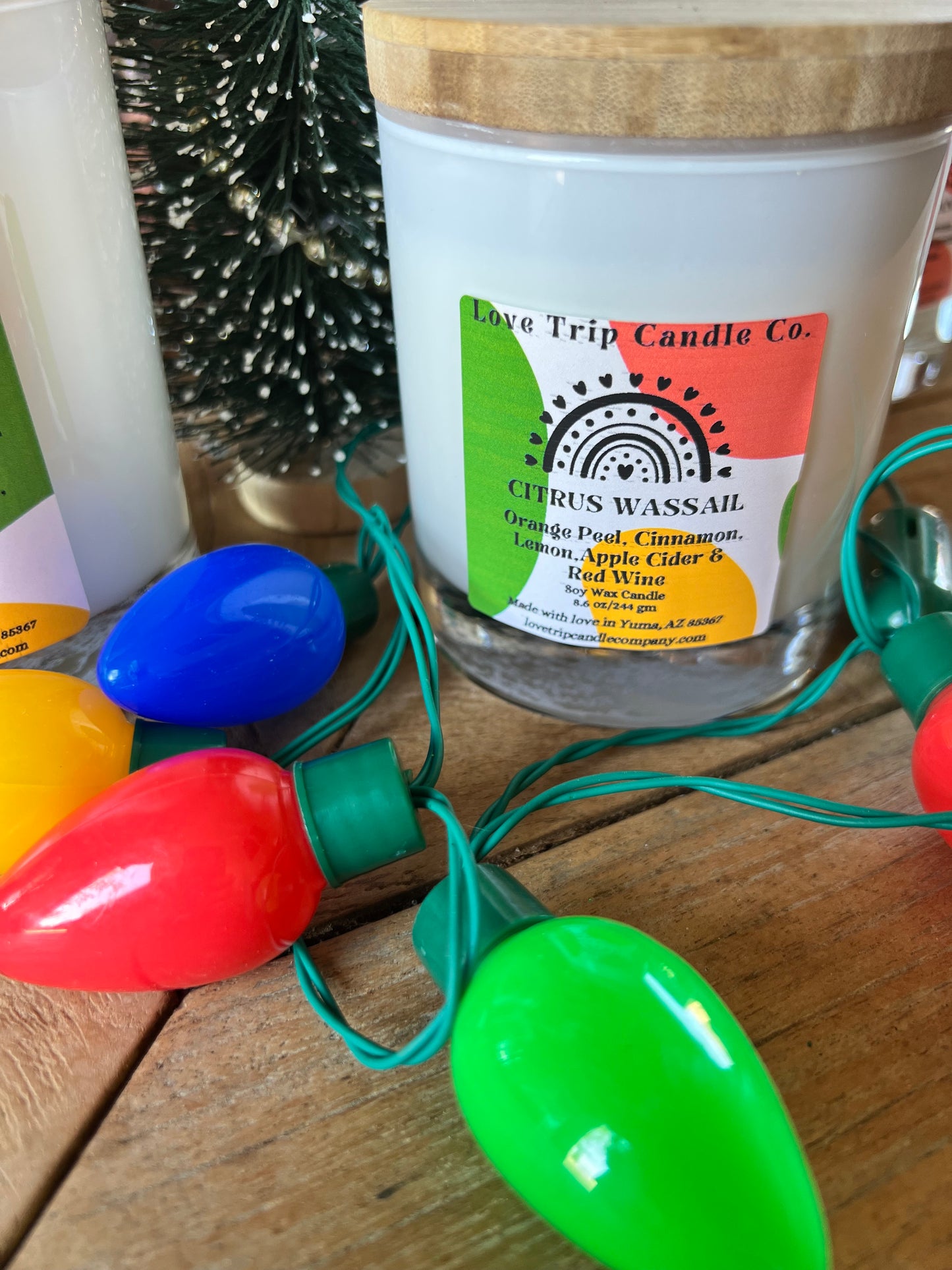 Citrus Wassail Soy Wax Candle Red Wine/Orange/Lemon/Cinnamon/Apple Cider