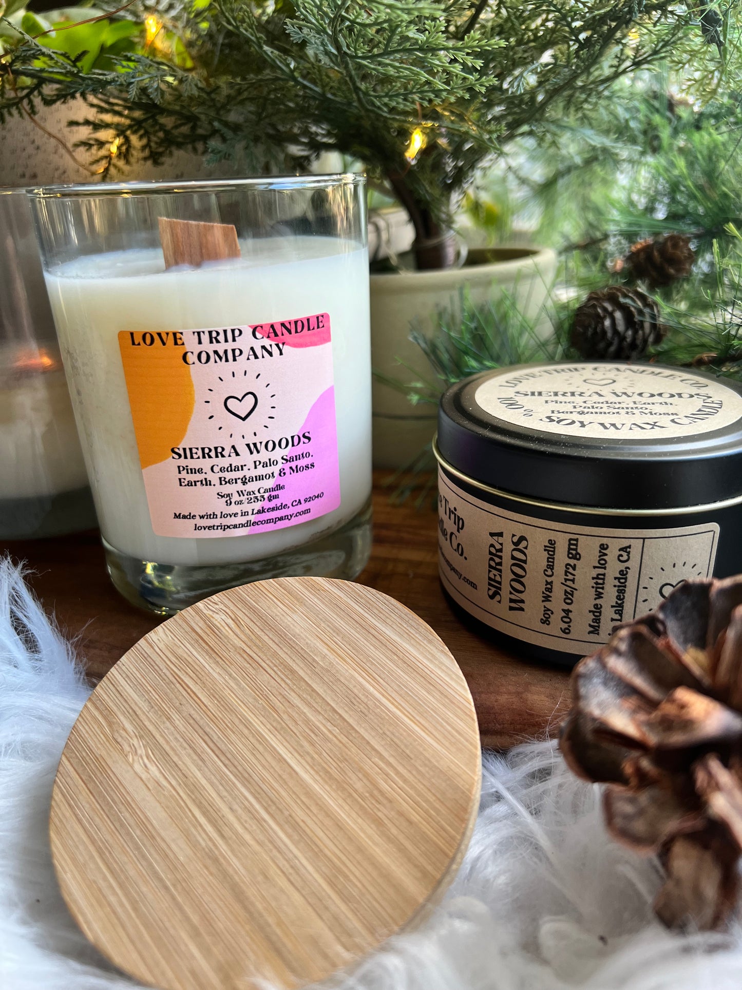 SIERRA WOODS Soy Wax Candle Palo Santo/Moss/Pine/Smoke