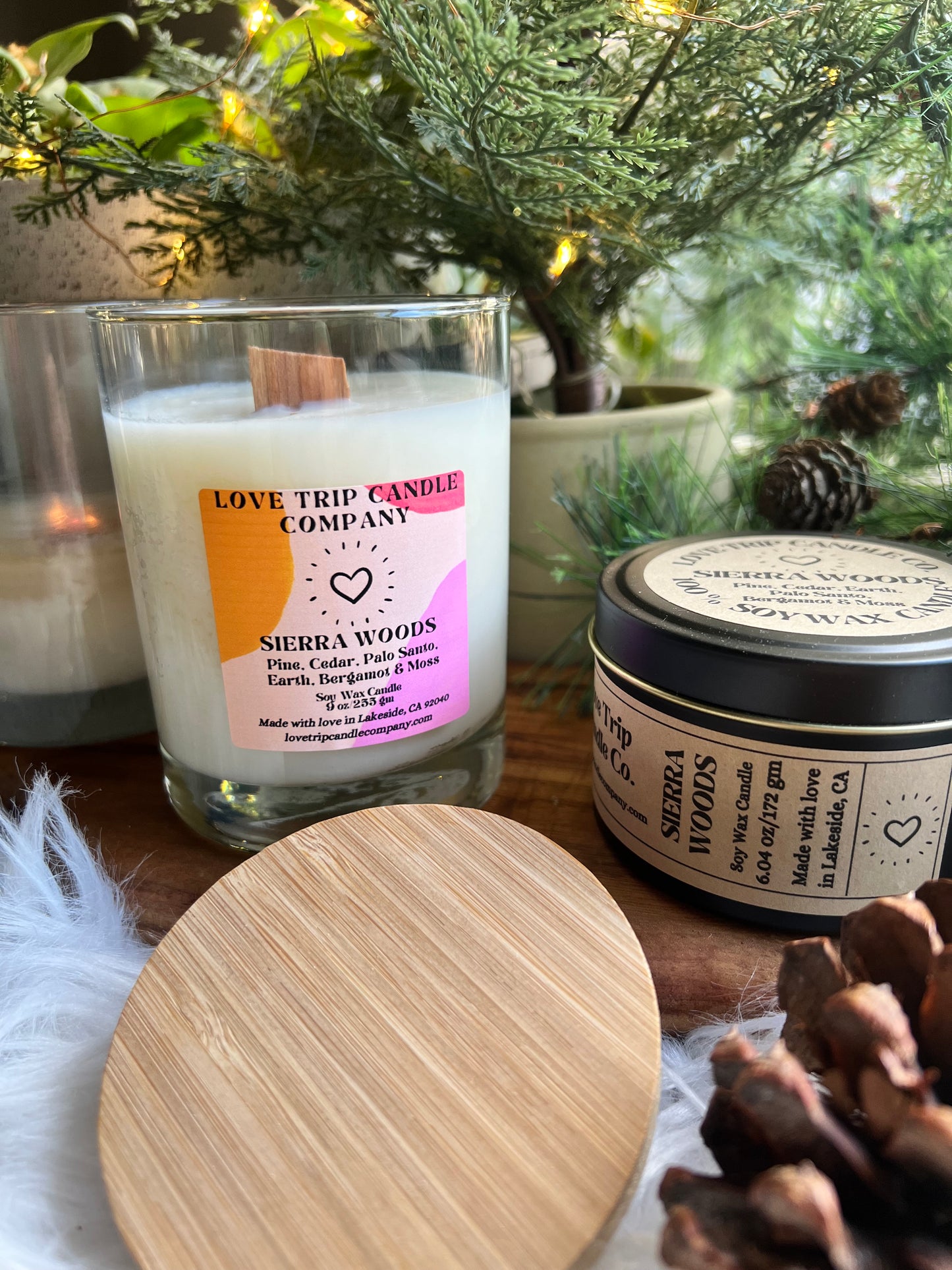 SIERRA WOODS Soy Wax Candle Palo Santo/Moss/Pine/Smoke