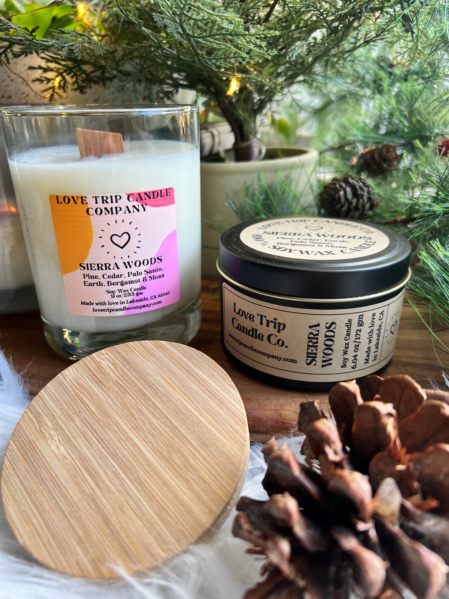 SIERRA WOODS Soy Wax Candle Palo Santo/Moss/Pine/Smoke