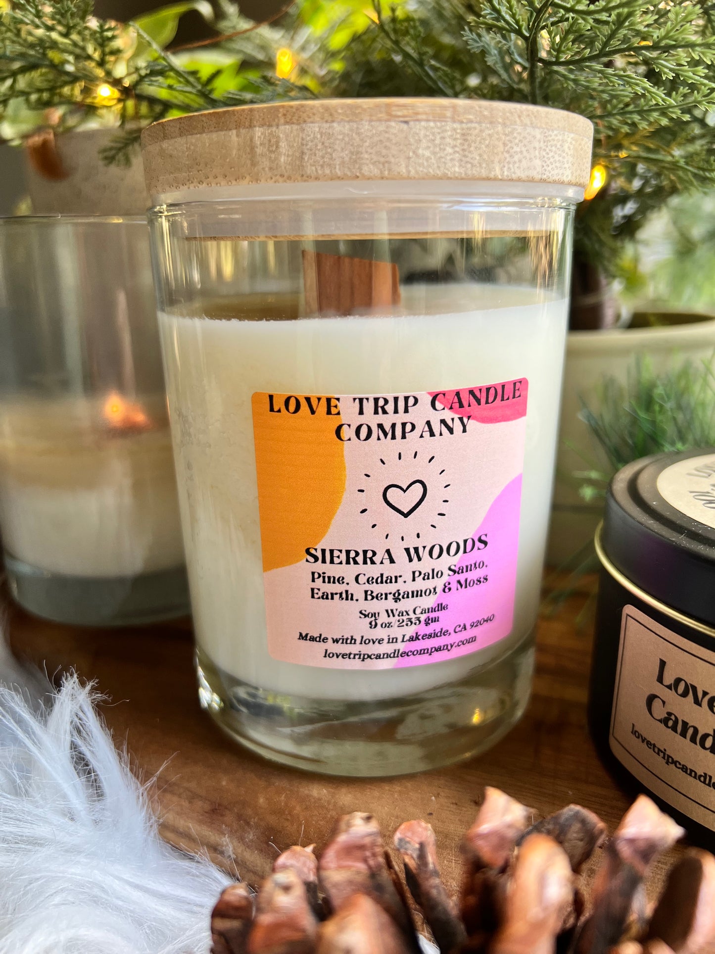 SIERRA WOODS Soy Wax Candle Palo Santo/Moss/Pine/Smoke