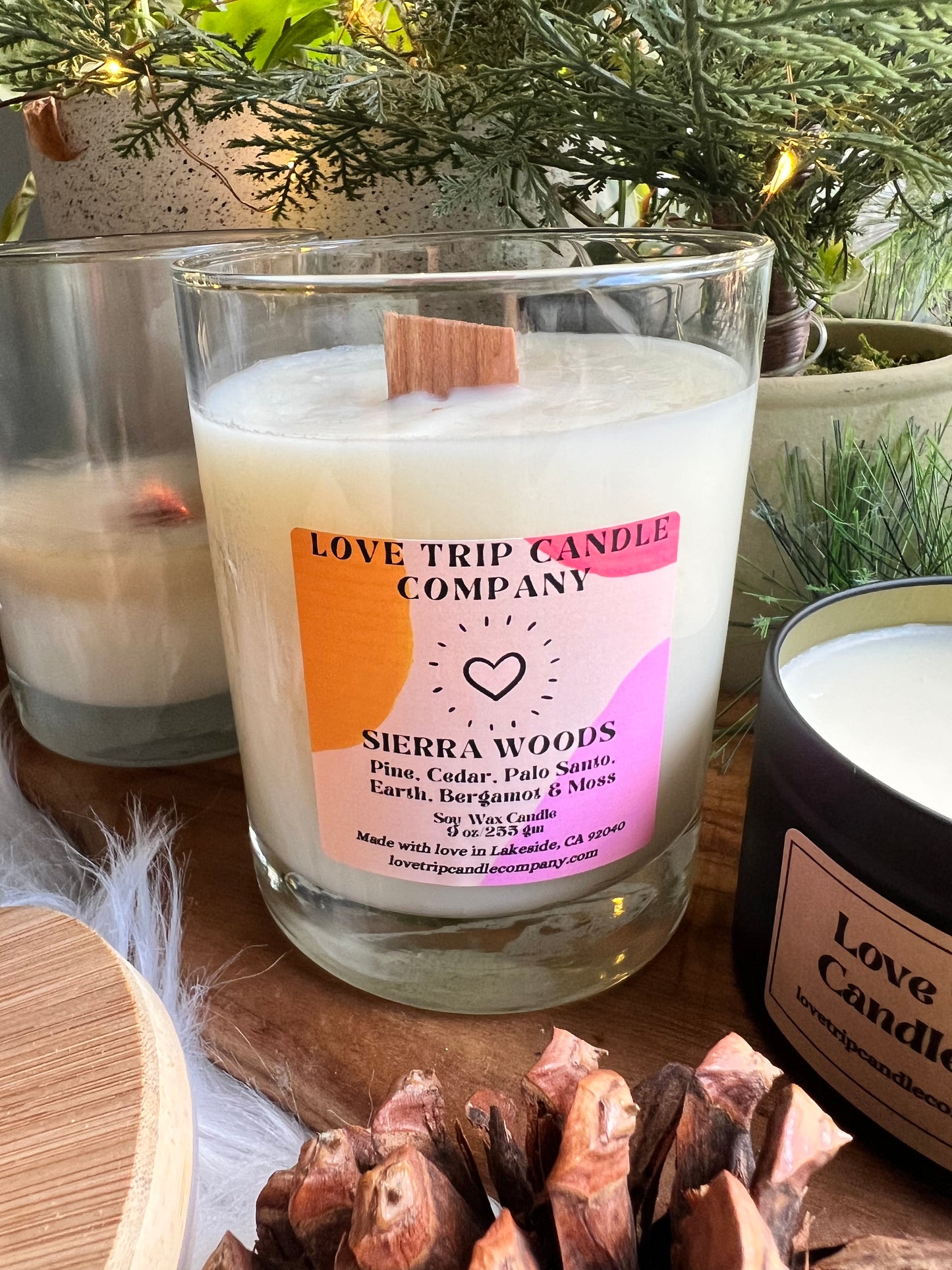 SIERRA WOODS Soy Wax Candle Palo Santo/Moss/Pine/Smoke