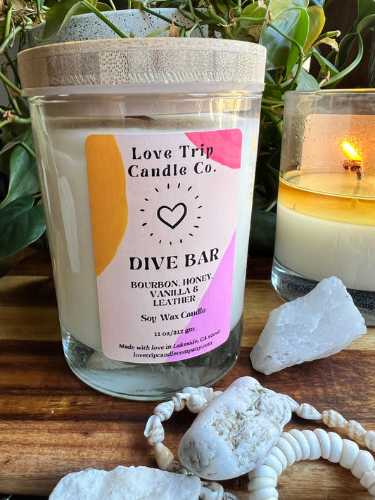 Dive Bar Soy Candle Bourbon/Honey/Leather