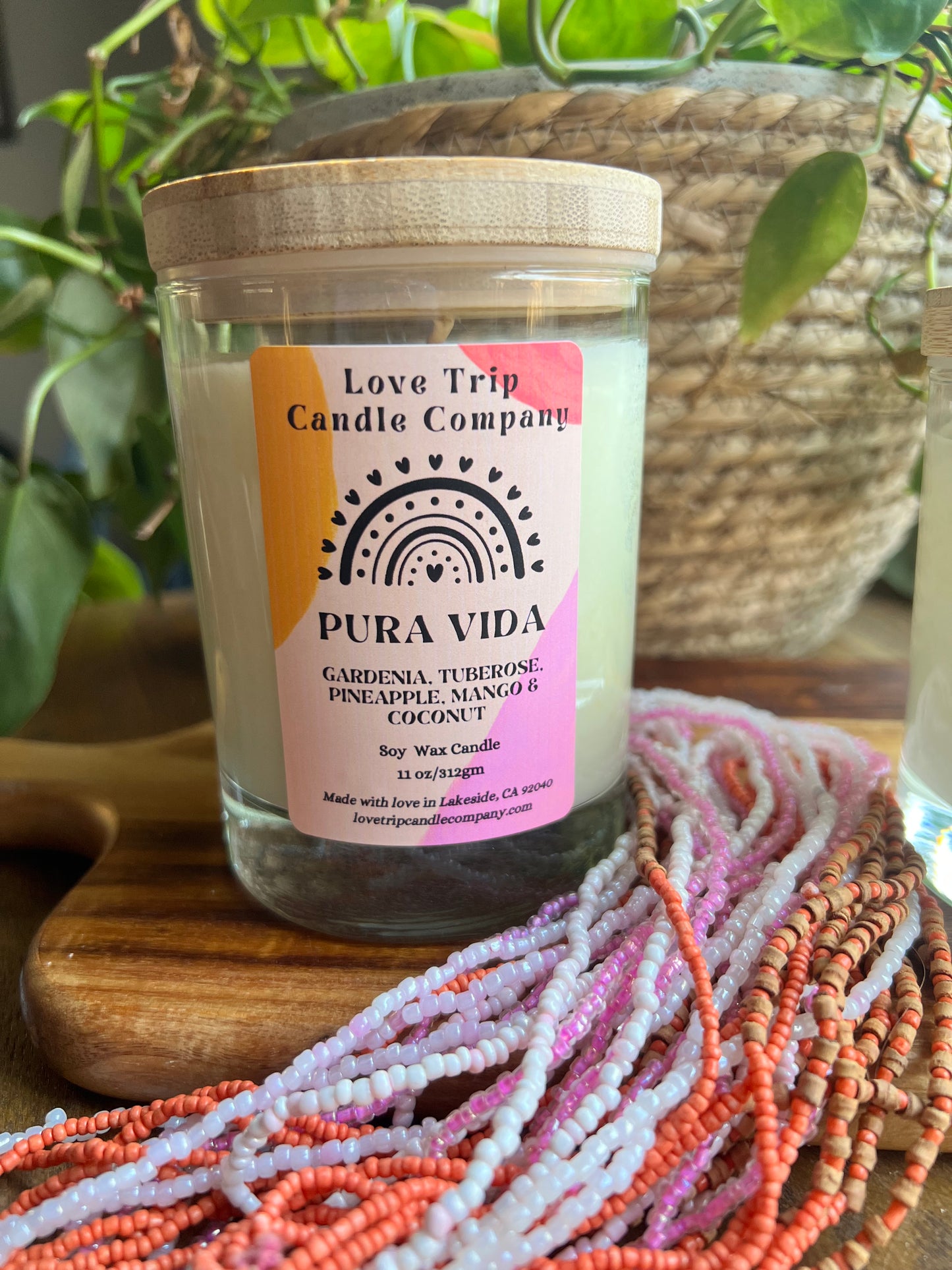 Pura Vida Soy Candle Mango/Coconut/Gardenia/Peach